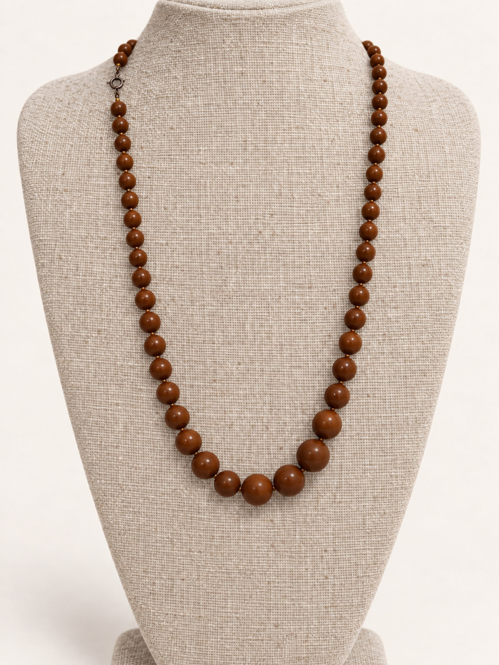 βοΈ Classic Wooden Bead Necklace | Brown Simplicity π
